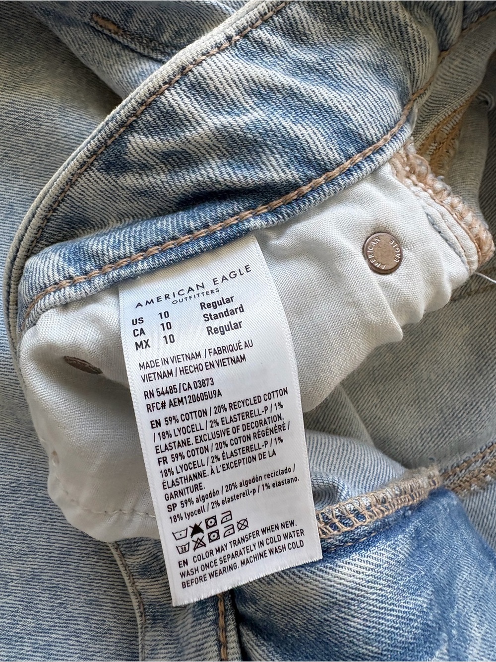 AE Curvy Super High-Rise Baggy Wide-Leg Jeans - sz10 - Picture 5 of 6